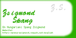 zsigmond spang business card